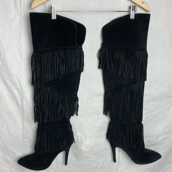 Kristin Cavallari x Chinese Laundry Over-the-Knee Suede Fringed Boots Sz. 7 1/2 - Picture 2 of 6